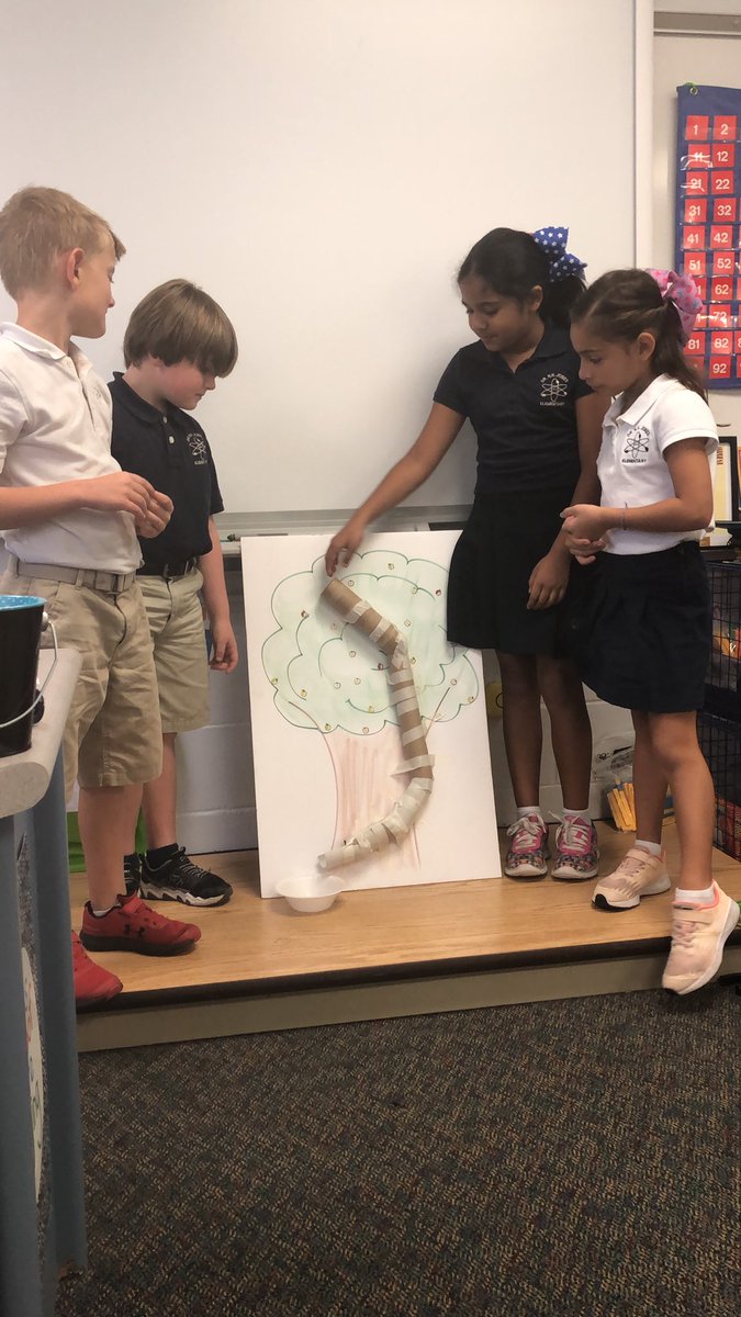 MrsLangworthy's tweet photo. Our students had a great time engineering an apple chute that would help the legendary Johnny Appleseed get the apples out of the trees more efficiently. They were so proud! #STEAMwednesday @DrNHJones @MCPS_Elementary @Grantham_Greats https://t.co/xC3rIgZ1ks
