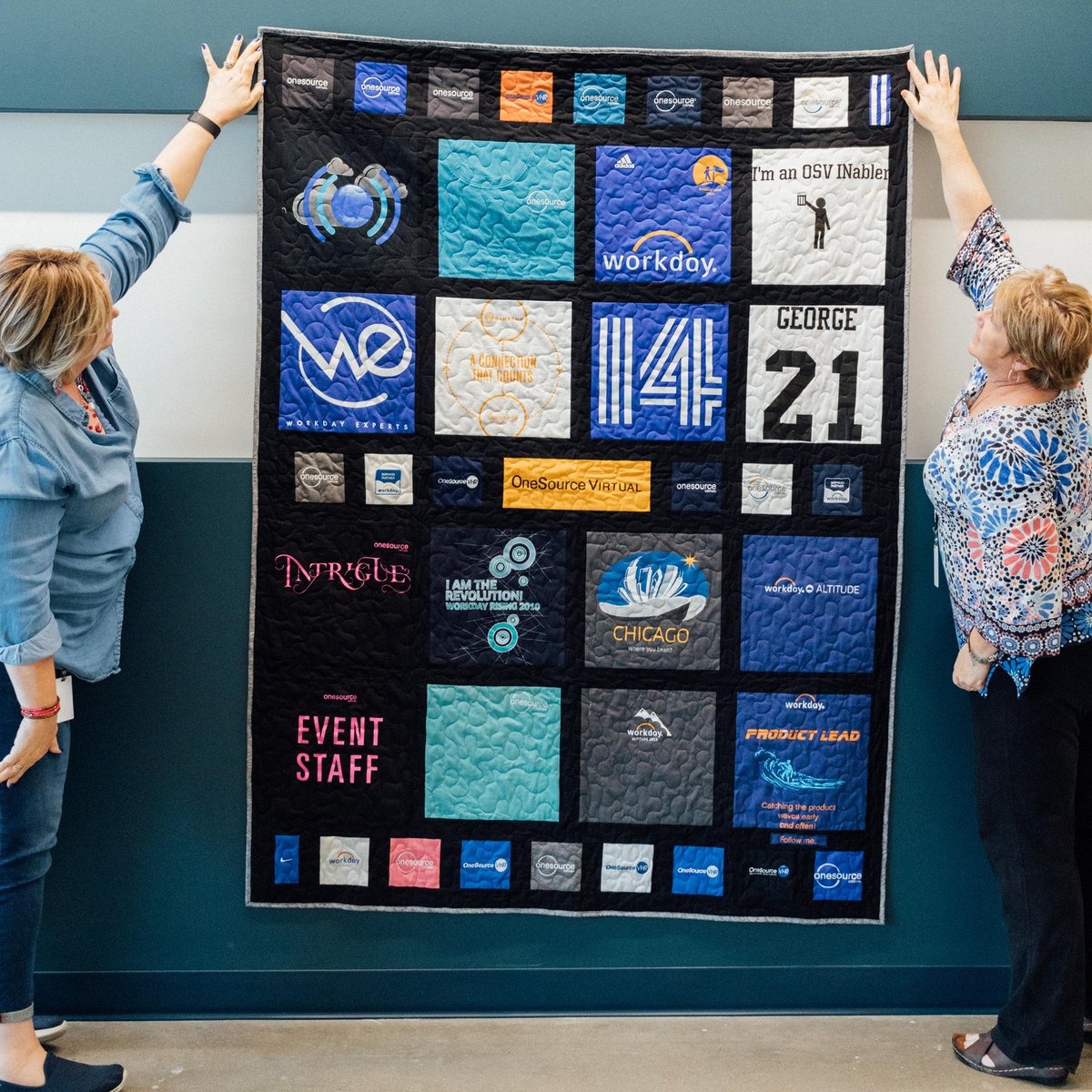 OneSourceV's tweet photo. #ICYMI: An amazing piece of OSV history! This t-shirt quilt is amazing.  #OSVCulture https://t.co/wAfezdXY7R