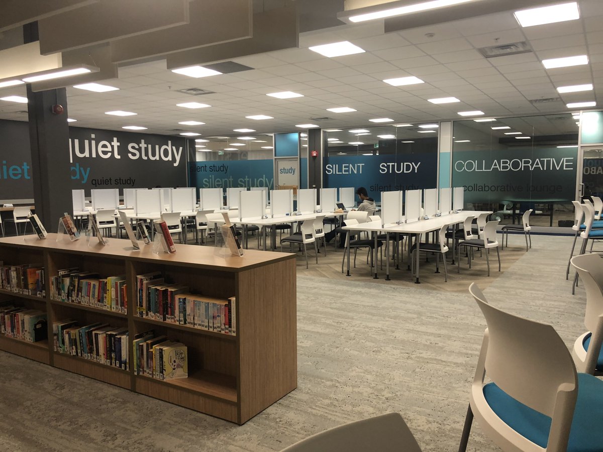 ThinkConestoga's tweet image. Want to get ALL of your work done?🙌🏼 Visit #ConestogaCollege’s library after hours!⏰ The #SilentStudy section is where you can focus the best, stay in your study zone, and quietly work!✏️📖