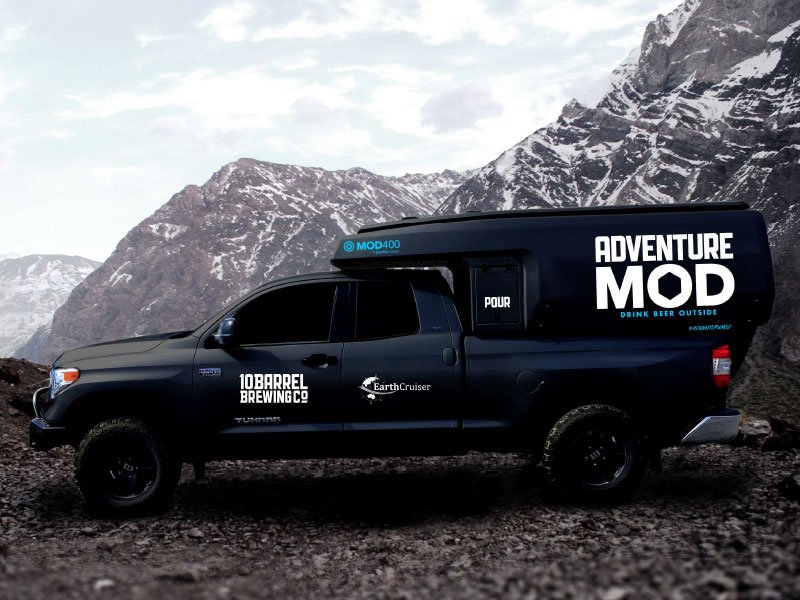 Snowvana's tweet photo. Built in collaboration with @10BarrelBrewing, the Adventure MOD by @EarthCruiserHQ is a customized camper project that also happens to hold 2 kegs and a tap system. This ultimate mobile beer dispenser will be at Snowvana this year so come by and check it out! #adventureMOD https://t.co/hCOlctOD7o