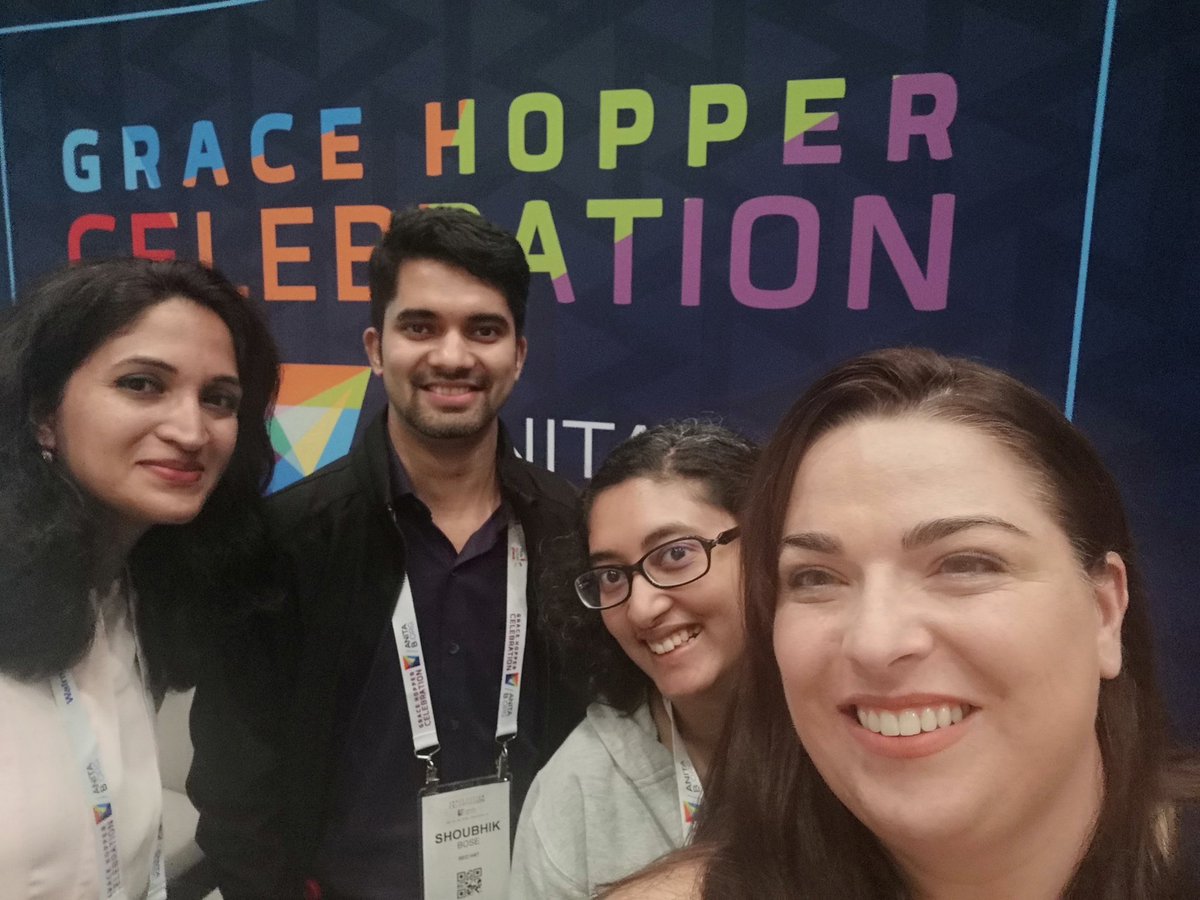 Czajkowski's tweet photo. Here for the workshop Building Cloud Native Applications using #openshiftio #ghc2018 #WeAreHere with @sarahmasud02 @nimishatweets @sbose78 #RedHat https://t.co/lvPaGeQdrX