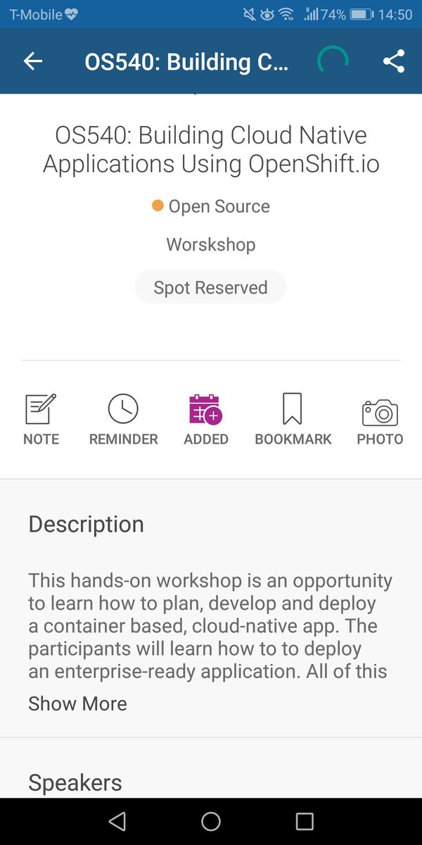 Czajkowski's tweet photo. Here for the workshop Building Cloud Native Applications using #openshiftio #ghc2018 #WeAreHere with @sarahmasud02 @nimishatweets @sbose78 #RedHat https://t.co/lvPaGeQdrX