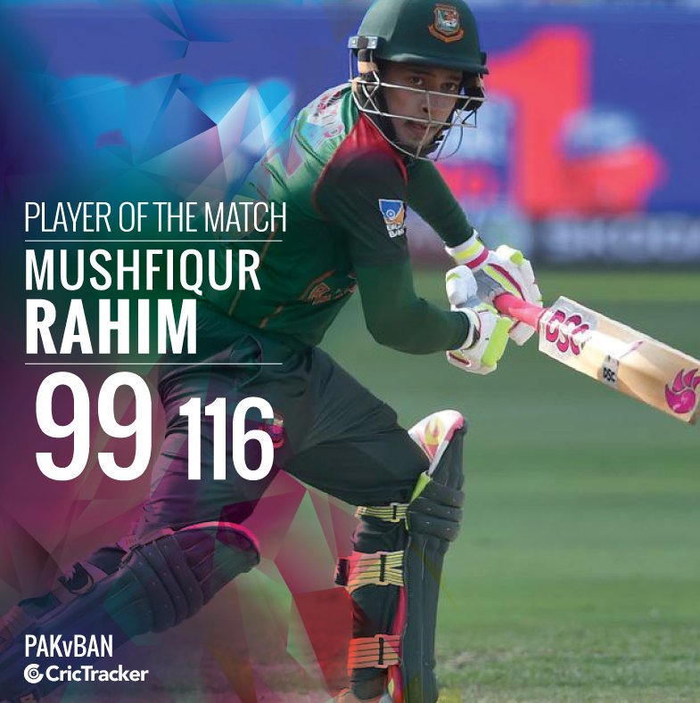 mashrafebd's tweet photo. .@mushfiqur15 won the man of the match award for his outstanding knock against Pakistan. #PAKvBAN #AsiaCup2018 https://t.co/eaicQ9PD00