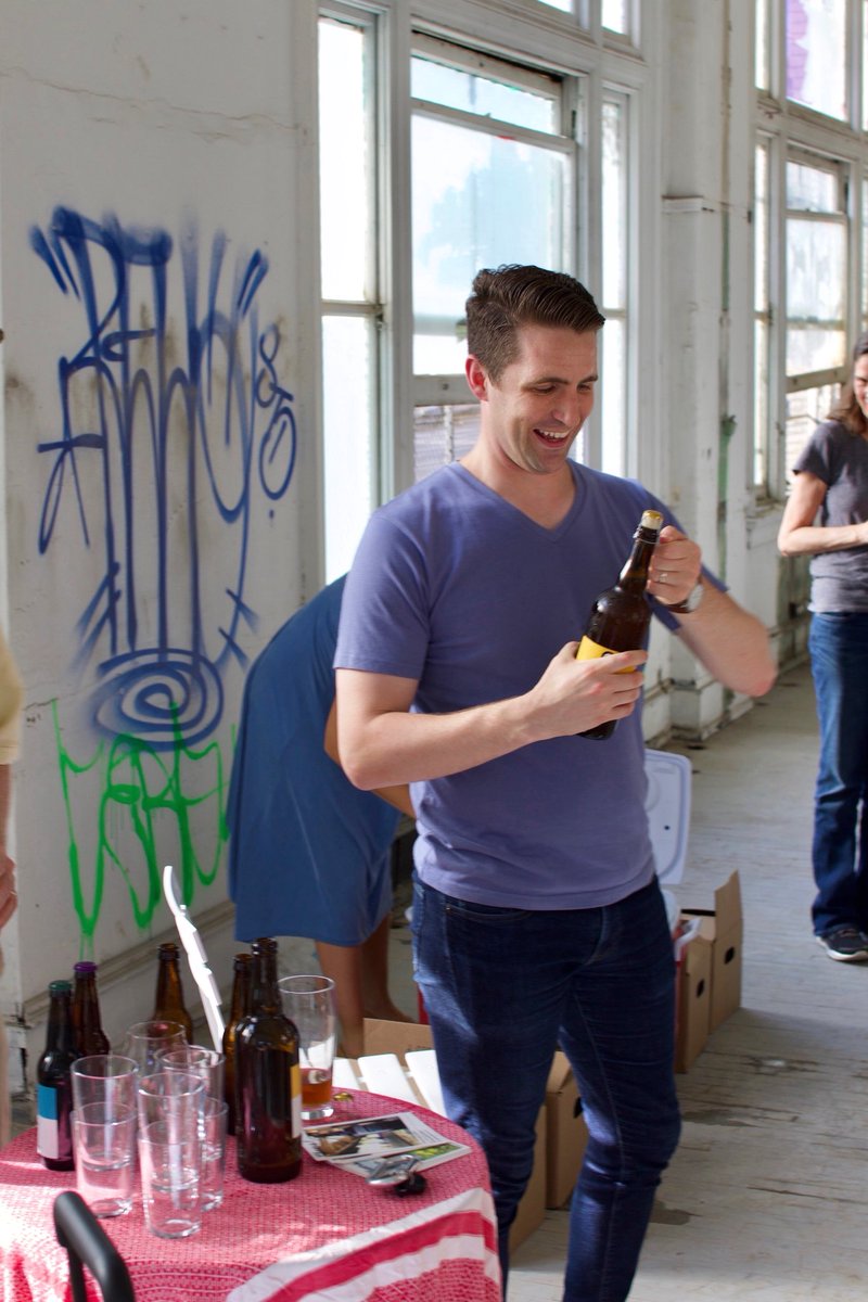 TripleBottomCo's tweet photo. Poppin’ bottles because Triple Bottom is officially zoned to brew at 915 Spring Garden!!!! 👏🏼🍻👏🏼🍻👏🏼#triplebottombrewing https://t.co/YuojrkuA6W