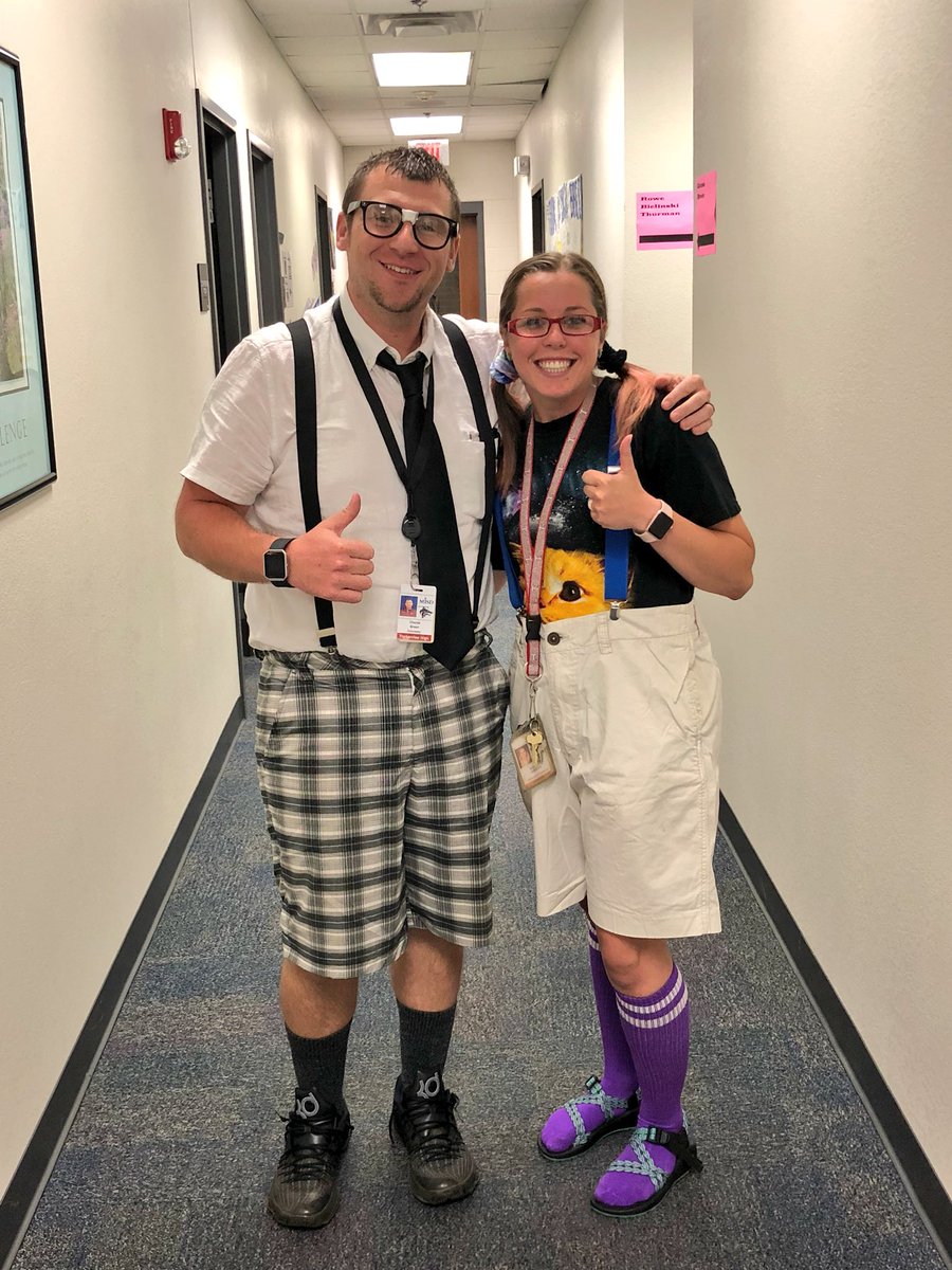 Tview_softball's tweet photo. Coach Breen and Coach Hudson killin’ it for Nerd Day! @TimberviewHigh @TimberviewStuCo #strangerviews https://t.co/CBhOv1agfh