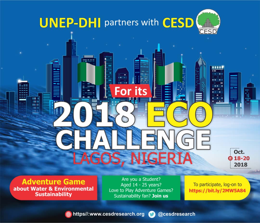 WICA_Hq's tweet photo. UNEP- DHI in partnership with CESD is hosting an online water management and environmental sustainability adventure game for students aged 14-25 in Lagos Nigeria. To participate visit our website https://t.co/9bXjsau4La. Its countdown to18th-20th October. Join us! https://t.co/lcB3Zrf8hY