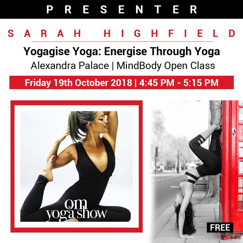 yogagise's tweet photo. It’s less than 1 month to go until I teach @Yogagise yoga at @OmYogaShow London. I’ll be teaching a @MindBody open class in partnership with @Yoganect! 🕉 @SarahHighfield #SarahHighfield #Yogagise #YogagiseYoga #OmYogaShow #OmYogaShowLondon #OmYogaShow2018 #Yoganect #MindBody https://t.co/MsAuwsAGQ8