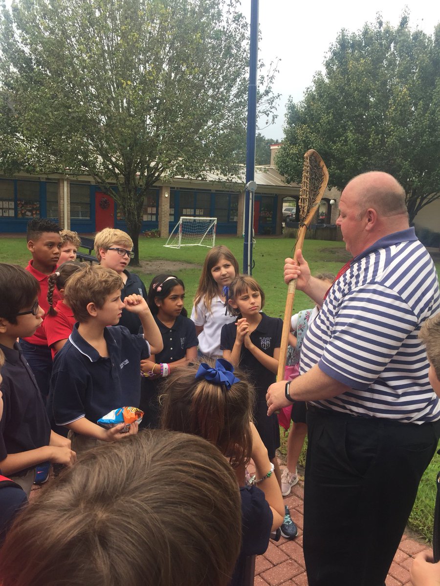 svpendleton's tweet photo. 4th grade learning about the origins of lacrosse from our resident expert at StM! @stmsaints https://t.co/Z39lrGWB4U