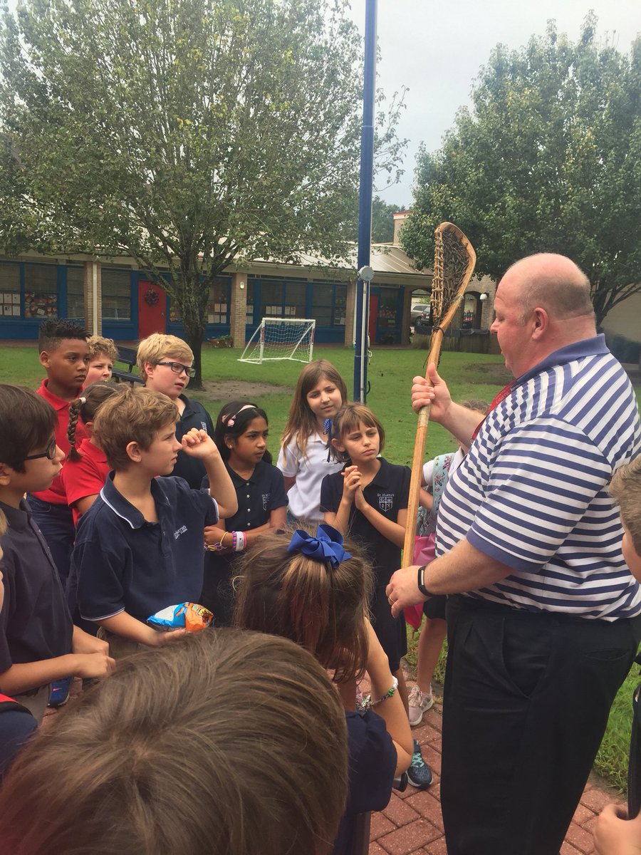 svpendleton's tweet photo. 4th grade learning about the origins of lacrosse from our resident expert at StM! @stmsaints https://t.co/Z39lrGWB4U