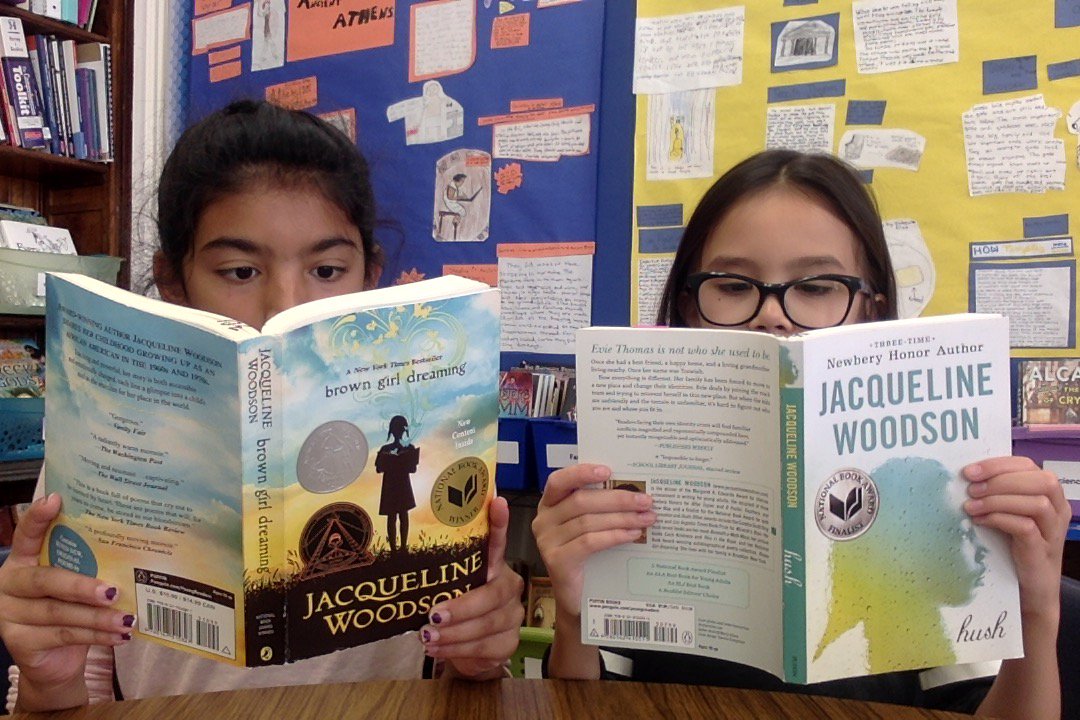burley5th301's tweet photo. We're so inspired by @JackieWoodson and her powerful words in these uplifting books! #readergrams https://t.co/rhXHTa7Szg