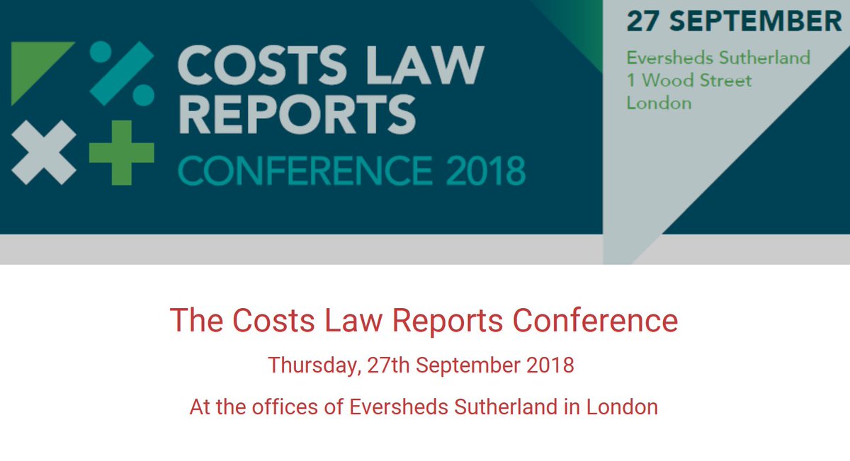 Kain_Knight's tweet photo. We are pleased to be attending tomorrow's Costs Law Reports Conference, at the offices of Eversheds Sutherland, London. See you there!
#Costs #KainKnight #CLRConference https://t.co/mGt1TbdGi6