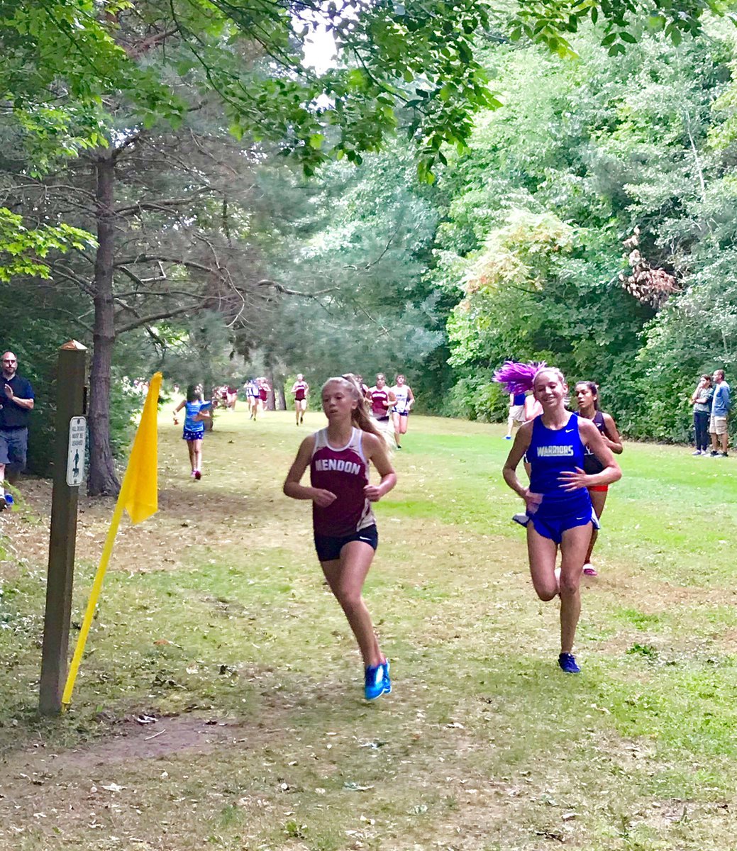 MendonXCTF's tweet photo. The future is as bright as ever with Sophomore Tom Morrell and Freshman Jessica Robinson leading the Varsity B squads last night!! #youngandfast @PCSDAthletics https://t.co/htCwTdT8JW