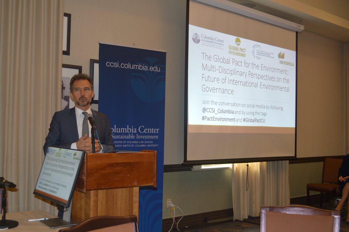 CCSI_Columbia's tweet photo. Yann Anguilla @clubdesjuristes with a closing plea to the audience at #GlobalPactCU: it's now your turn to play your part to counter #ClimateChange @UNSDSN @iberdrola @PactEnvironment https://t.co/NdrgxFqeDf