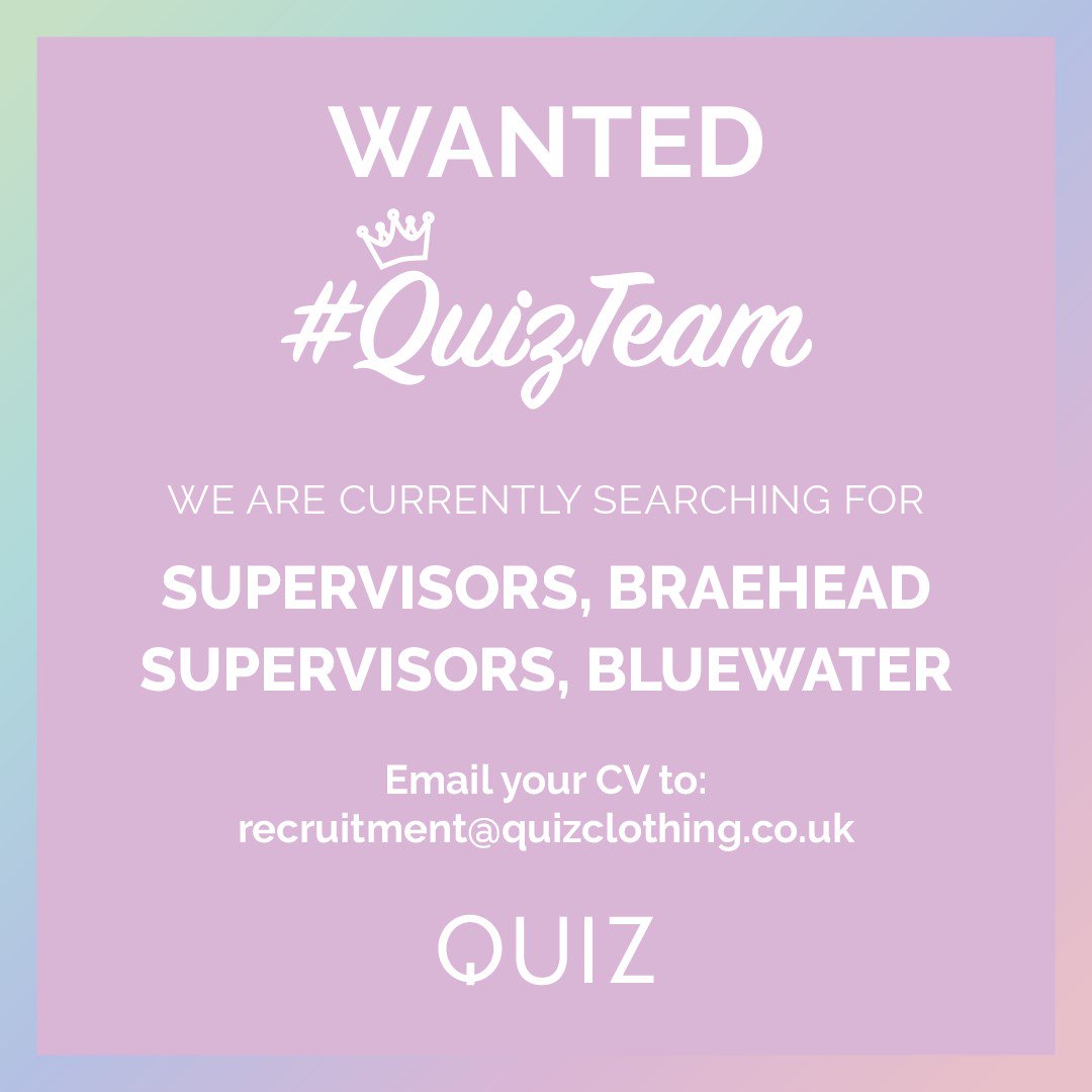 quizclothing's tweet photo. Wanna be part of the #QUIZTEAM?! Email your CV to recruitment@quizclothing.co.uk 💼💖👑 https://t.co/bltTiqXXRc