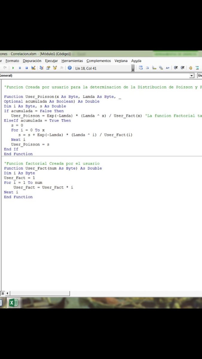 J_B_Alvarez's tweet image. Perform Poisson Distribution function by myself on #VisualBasicForApplications and compare with Excel function by default! #notBad #Statistics #Poissons #distribution #probability