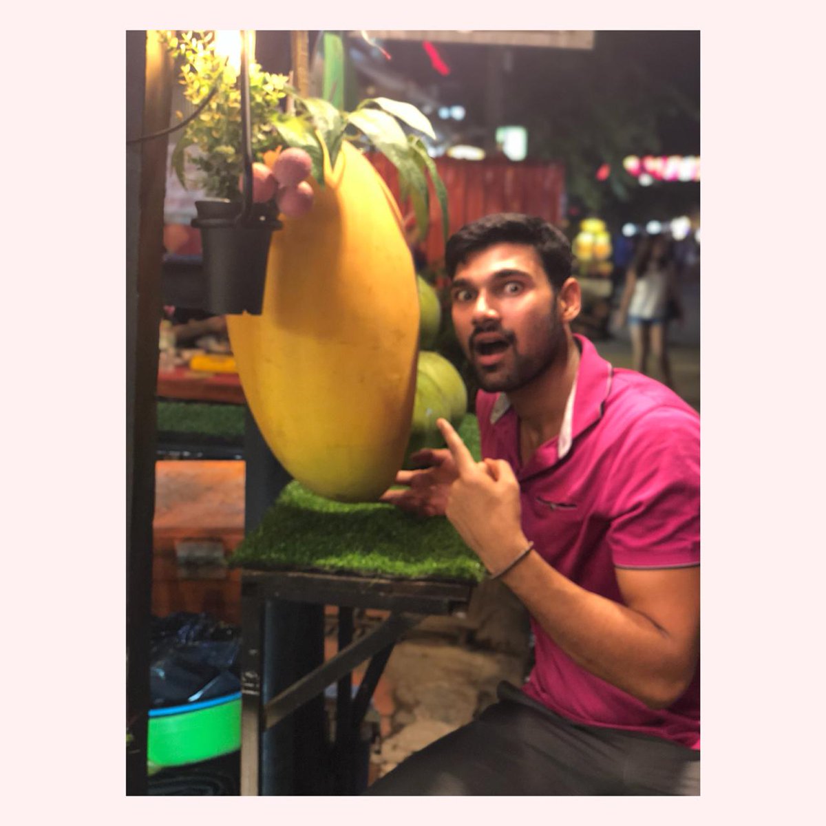 Taking “fruitarian” a bit too seriously ! #clearlyinfluenced #isthisforreal #mangood do you think I can eat the whole mango? #siemreap #pubstreetsiemreap #unusualthings oh and most importantly, 📸 my very talented costar @MsKajalAggarwal