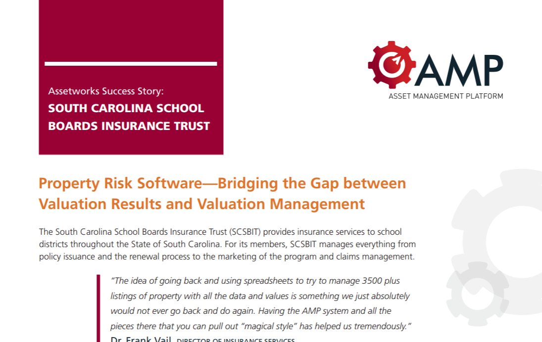 AssetWorks's tweet photo. The South Carolina School Boards Insurance Trust: An #AssetWorks Success Story. Learn more about our partnership ➡️ https://t.co/uRrP7mSMgn #SCSBIT https://t.co/wsQ6yIOwIQ