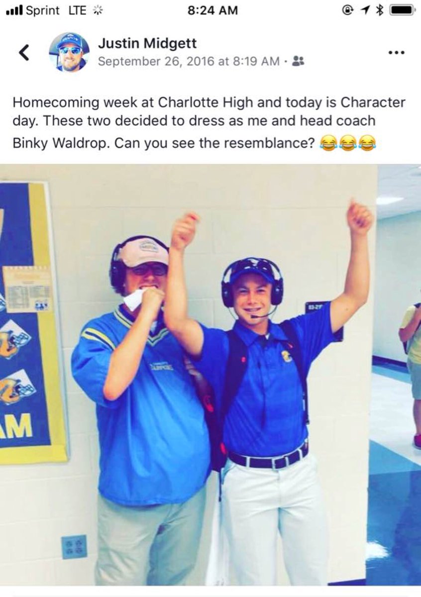 whitneyandreu's tweet photo. “Imitation is the sincerest form of flattery”. #hoco2016 #tarponproud @CHSTarponFB @JackAndreu55 @ScribnerKenny https://t.co/o00Sici684