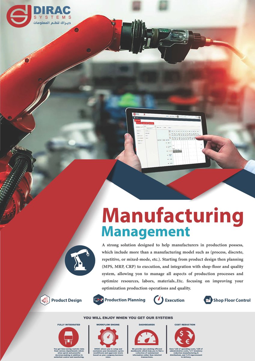 Dirac_systems's tweet photo. #DIRAC Is Not #ERP Only
#Manufacturing #DIRAC_SYSTEMS
#ديراك_لنظم_المعلومات #مصنع_رقمي
https://t.co/LiOG4j5JLh
https://t.co/9VemB3gdQR
https://t.co/6sYVdlwg8o
https://t.co/zqX1bfSbrq https://t.co/wFKoUs4AjD