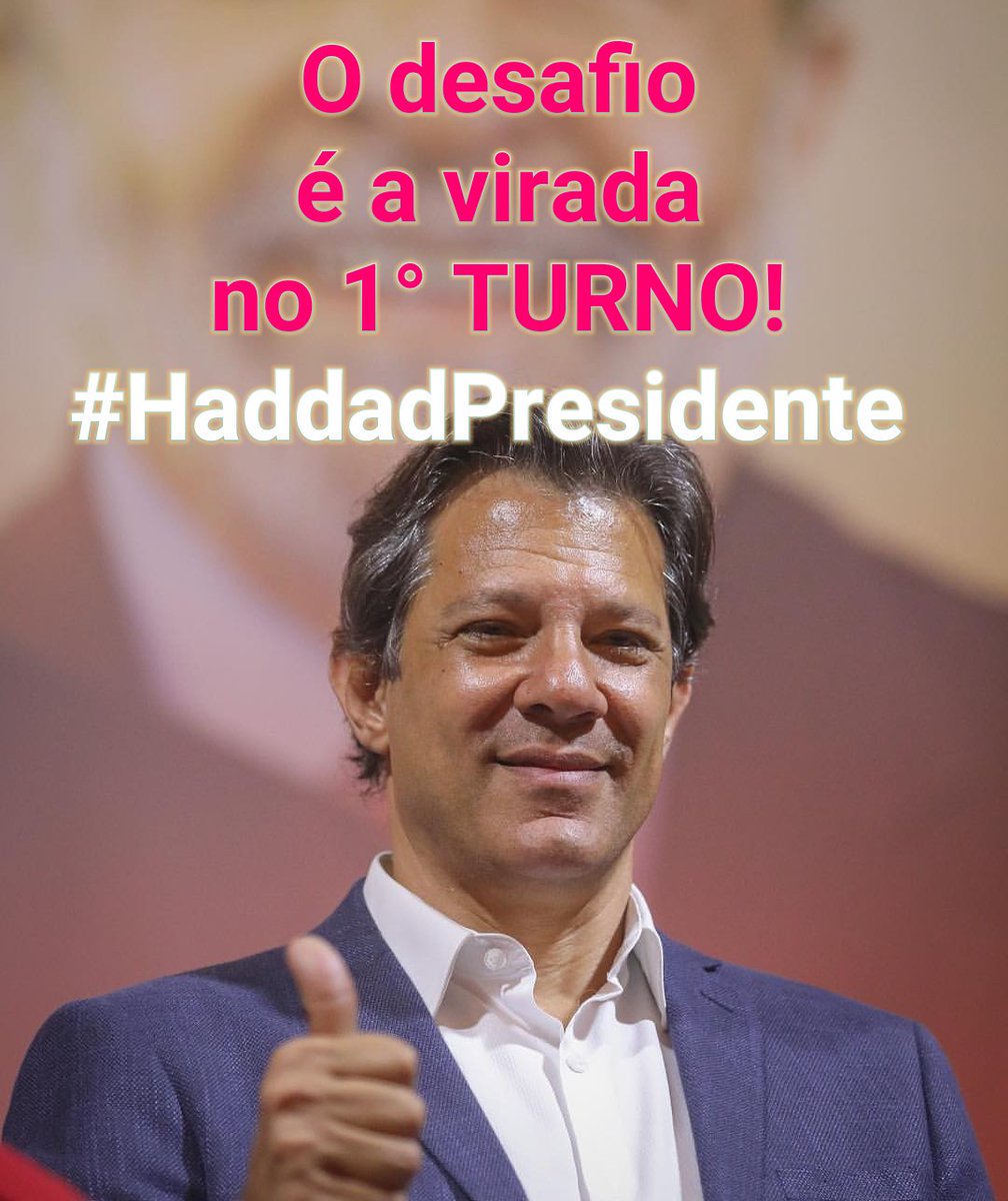 FinesBS's tweet photo. "RT bettio_marisa: Vamos .... nós podemos!!! A hora é Agora!!! ✊✊✊✊✊ #HaddadPresidente #ManuNoJaburu #13Neles no primeiro turno #LulaLivre #LulaÉHaddad https://t.co/rG34FzKy9E"