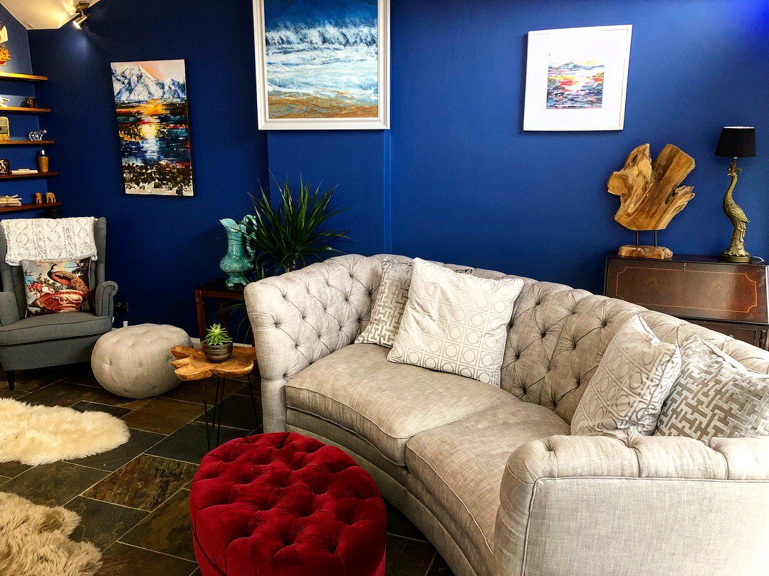 footstoolsmore's tweet photo. Loving the contrast of colours in this customer pic from @lucymazuma! The contrast of the Italian Velvet Mulberry fabric from @Linwood_Fabric against the gorgeous blue colour of the wall looks great. We love seeing these in-situ pictures it gives you so many ideas!! #makeityours! https://t.co/e2d9vEc8rN