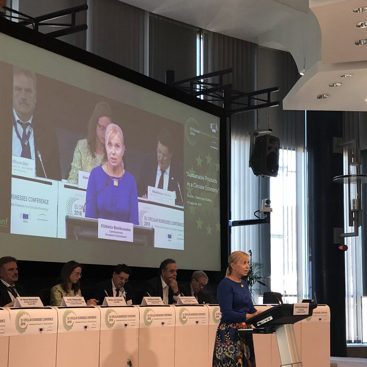 CBE_JU's tweet photo. #BBECircularConf “The #EU can and shall play an important role in the #circulareconomy by 1. setting standards &amp; good practices; 2. make SMEs &amp; social companies part of the transition; 3. encouraging public procurement of #circularproducts.” @EBienkowskaEU @EU_Growth https://t.co/nHbEZGA6Dr