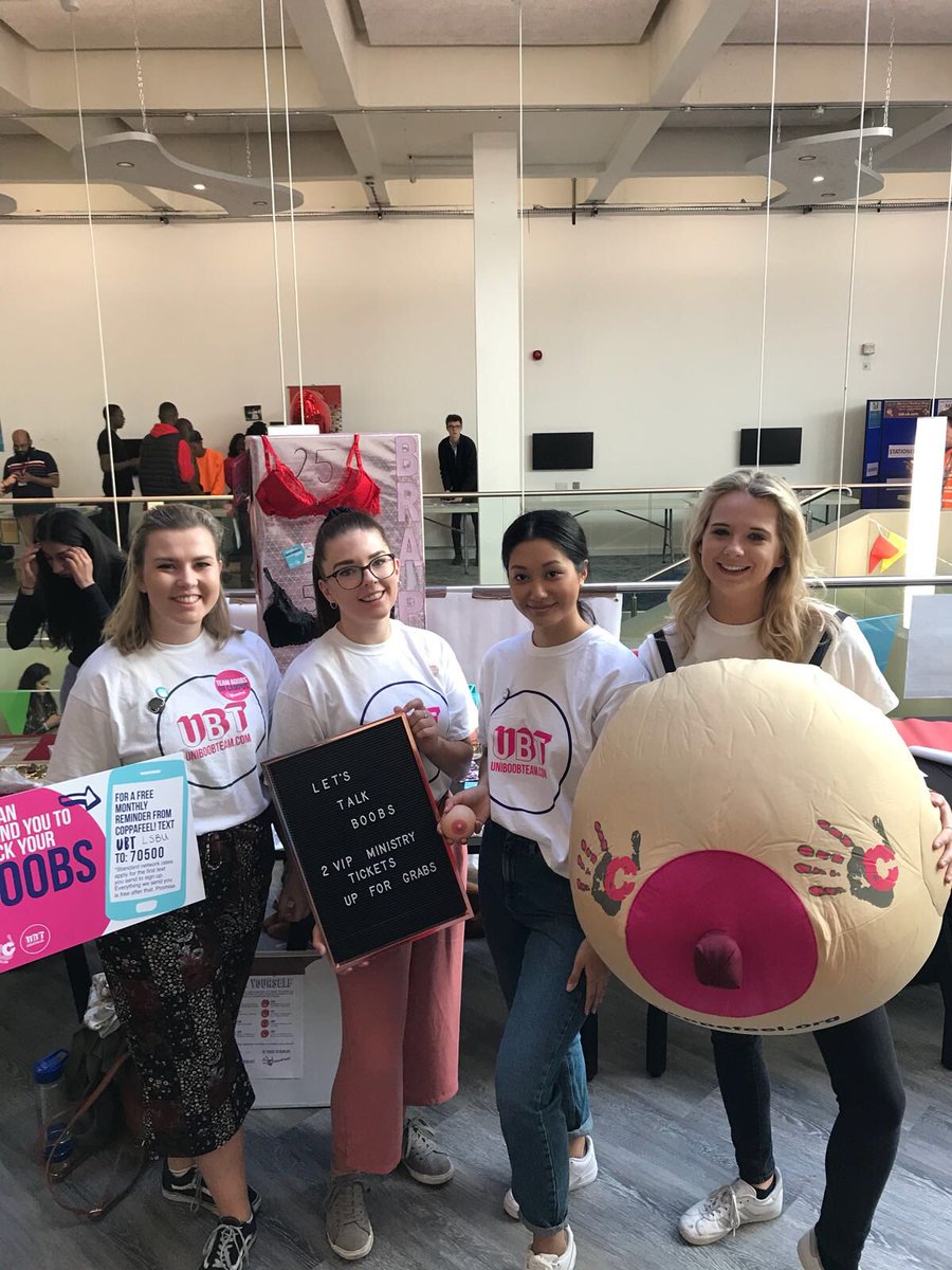 LSBUboobteam's tweet photo. fab first day of freshers fair! see you all back in the SU for more boob chat and bra pong from 9:30am tomorrow!
#lsbu @CoppaFeelPeople @LSBSURAG #lsbufreshers #FreshersFair #lsbuUBT https://t.co/dwGUWlAQQI