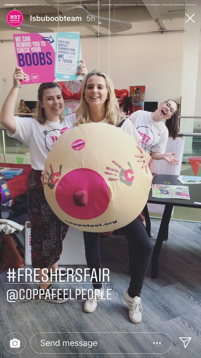 LSBUboobteam's tweet photo. fab first day of freshers fair! see you all back in the SU for more boob chat and bra pong from 9:30am tomorrow!
#lsbu @CoppaFeelPeople @LSBSURAG #lsbufreshers #FreshersFair #lsbuUBT https://t.co/dwGUWlAQQI