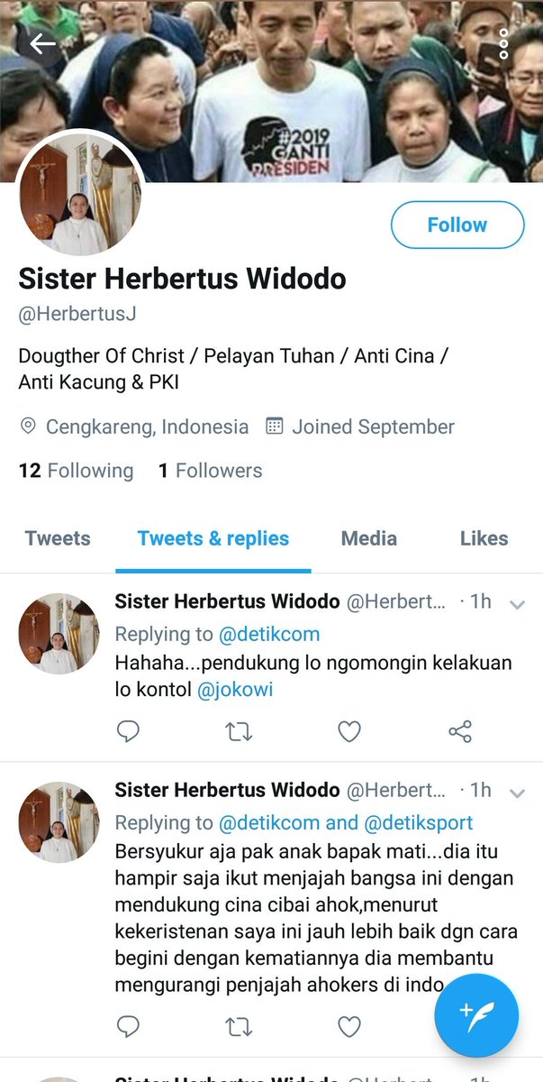 baecorgi's tweet photo. PLEASE TOLONG BANGET PLEASE PLEASE PLEASE 😭😭🙏🏻🙏🏻🙏🏻

Siapapun yang liat tweet ini, tolong report akun yang tertera di gambar. Dia fake acc, pakai identitas seorang suster  yang gue gatau siapa.

Ini pengotoran nama baik agama. Tolong report ya guys. Tolong banget. https://t.co/u95RpKMAER