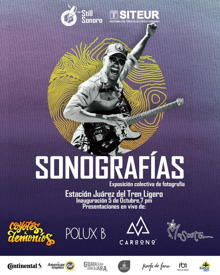 Este próximo viernes 5 de octubre a las 19:00hrs te esperamos dentro de las instalaciones de la estación Juárez del Siteur Jalisco para disfrutar de la exposición colectiva de fotógrafos #Sonografias 
¡No te lo puedes perder! <a href="/GobiernoJalisco/">Gobierno de Jalisco</a> #GrandesEventos #StillSonoro
