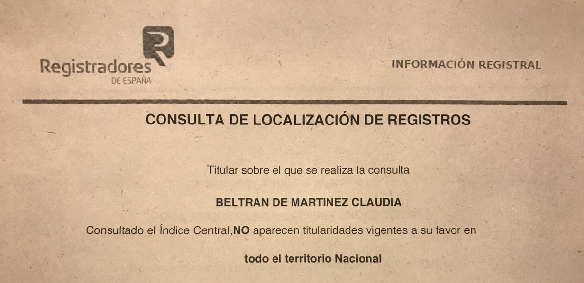 HELIODOPTERO's tweet photo. Estos son los “seguimientos” que hago al mentiroso Néstor Humberto Martínez. El Registro de la Propiedad español me acaba de reconfirmar que él ni su esposa tienen allá bienes a su nombre . Oculta lo que tiene.¿Blanqueó y evasión? @ELTIEMPO @PGN_COL  @FiscaliaCol @USEmbassyBogota https://t.co/Nbtp6qtLWR