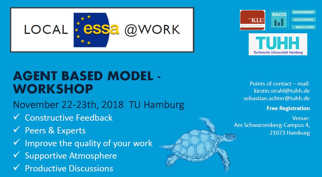 ILorscheid's tweet image. 🚩Local ESSA@Work 🚩November 22-23 in Hamburg - w/ Klaus Troitzsch &amp;amp; @annie_waldherr. Enjoy the constructive atmosphere! Apply now! #abm #essa