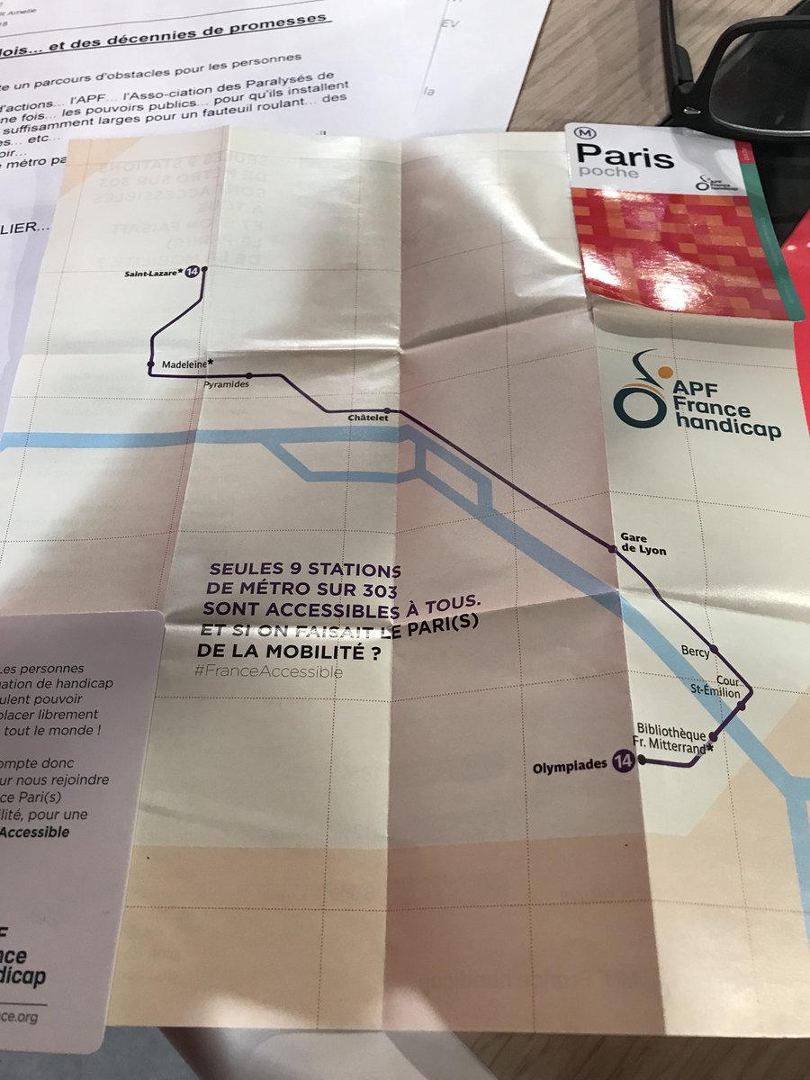 FabSintes's tweet photo. Le plan du métro accessible aux handicapés dont vient de parler @lnche dans le journal du #1820Inter @apfhandicap https://t.co/gLui4FCcMQ