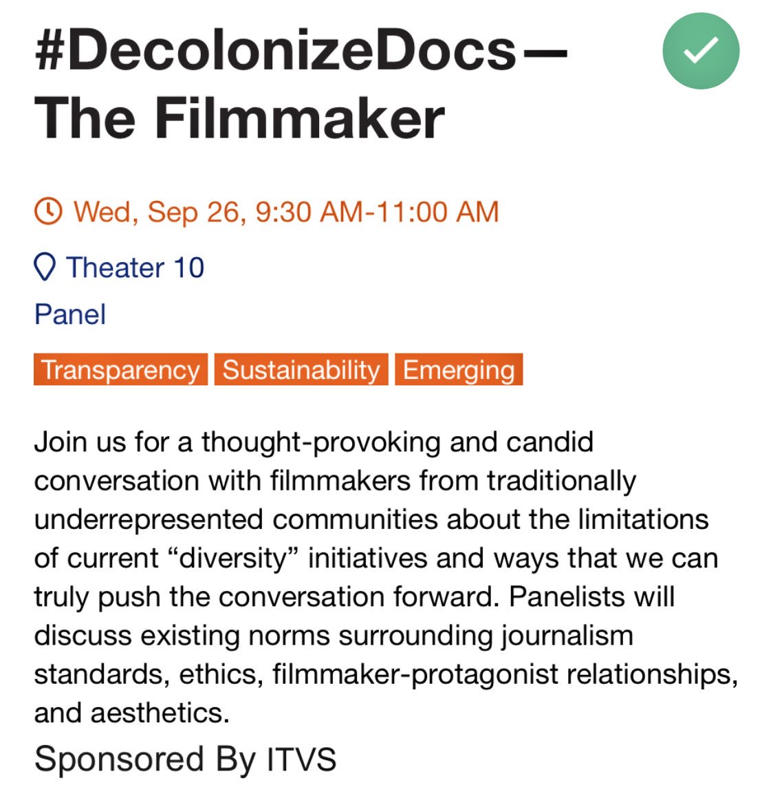 SLeoChiang's tweet image. Ready for #DocsGetReal day 2! Who’s coming to #DecolonizeDocs #2? @AADocNetwork @firelightmedia #BGDM (sponsored by @ITVSIndies)