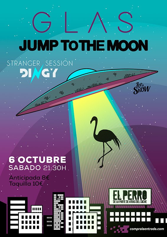 El sábado 6/10 empieza la noche en @ElPerroMadrid bailando al ritmo de los directos de <a href="/GLASmusica/">GLAS</a> y <a href="/weareJTTM/">Jump to the Moon</a> y cerrando la noche con la #StrangerSession de <a href="/Dingy_dj/">Dingy</a> 
#Planazo que te trae @Letshowes 
🎫👉 bit.ly/glasjump