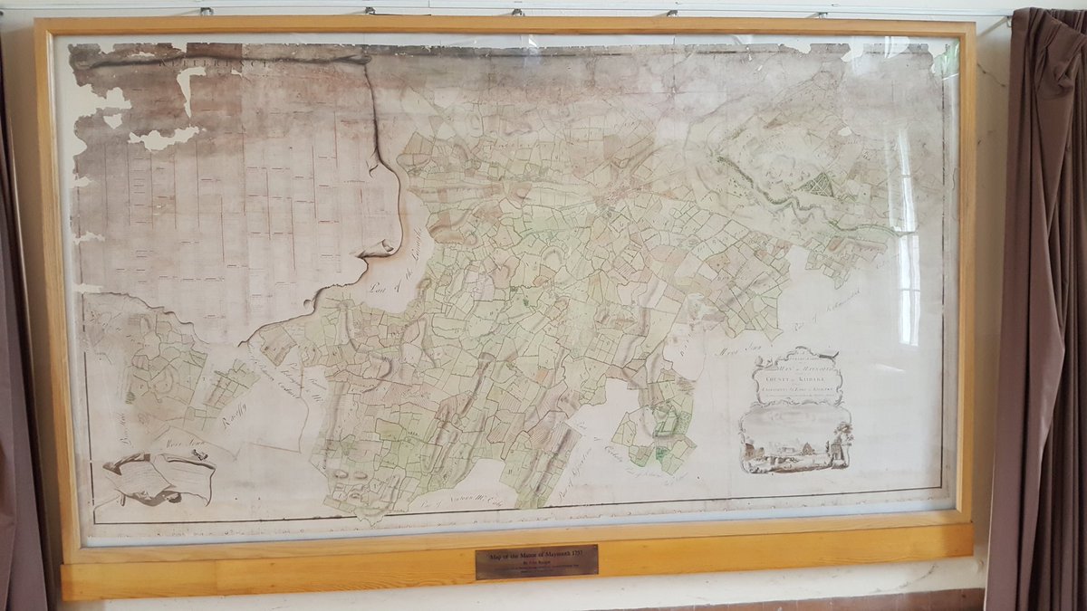 con20or's tweet photo. And these beauties also got a viewing for the @SCSISurveyors accreditation of the MSc - at the entrance to Rhetoric House on your way up to @Maynoothgeog.  (i) John #rocque #map of the Manor of Maynooth 1757 and (ii) the Survey of Rathangan. https://t.co/cl1Vg7gz0b
