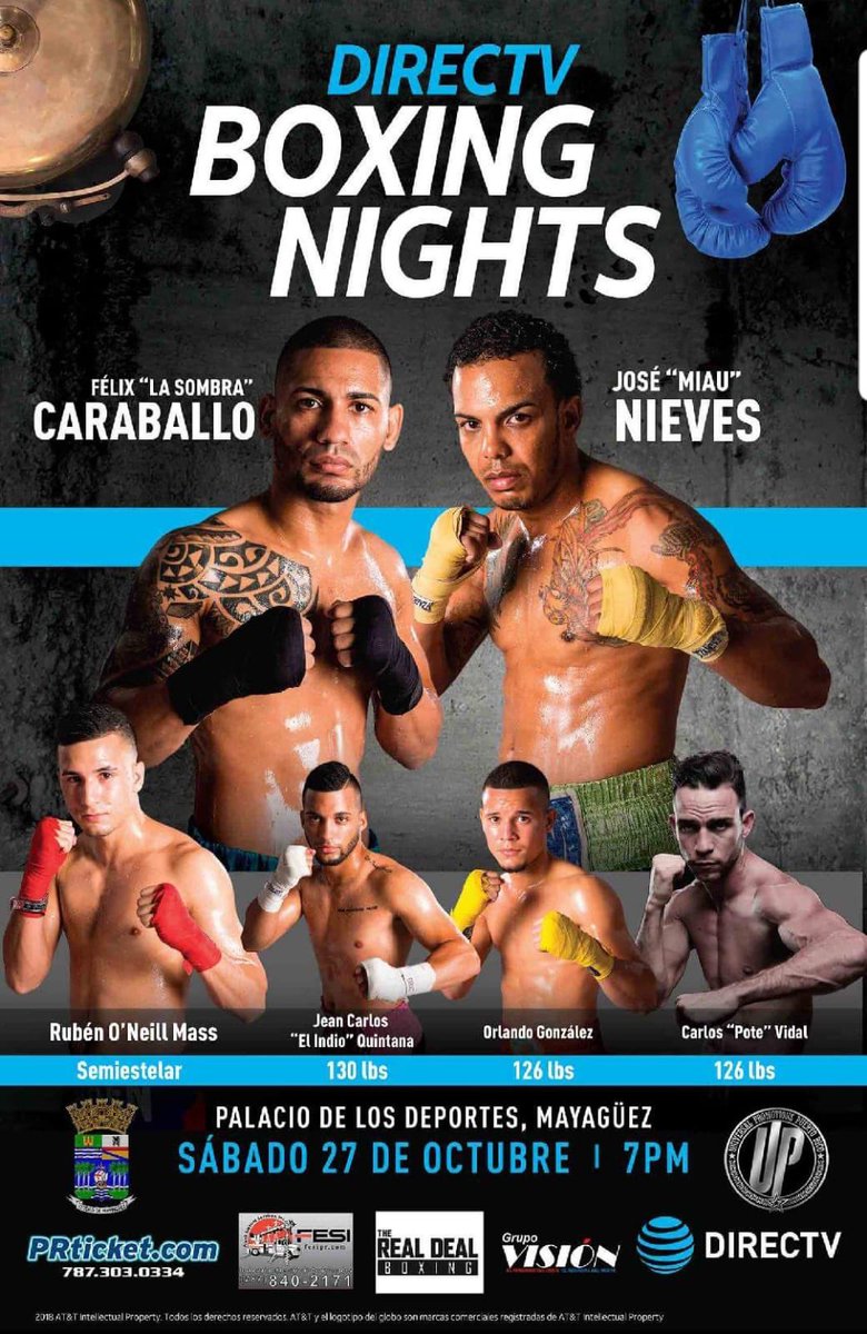 CapuGonzalezPR's tweet image. #UniversalPromotions &amp;amp; @TheRealDealBox unen fuerzas para traerle una gran noche de @DIRECTVPR Boxing y ahí estaremos nosotros rompiéndola bien duro 🔥 en el Palacio de Mayagüez, demostrando nuestro deseo de ser Campeón del mundo 🌎. Para Boletos DM!