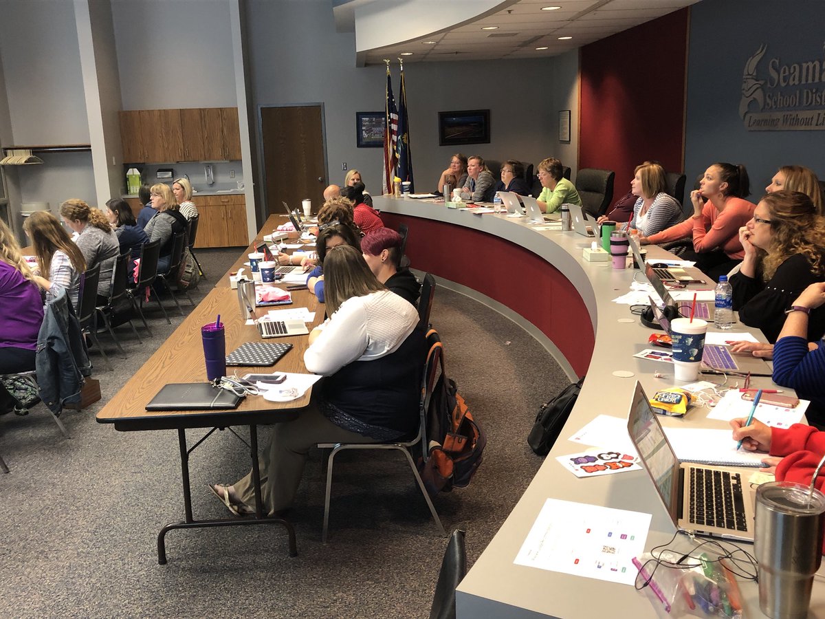 megan_nussbaum's tweet photo. What a great morning of professional learning with Annie from @learnfreckle!  Our teachers are leaving full of Freckle implementation tips and tricks. #AdaptiveLearning #PersonalizedLearning @SeamanSchools https://t.co/bvngPK4HgZ