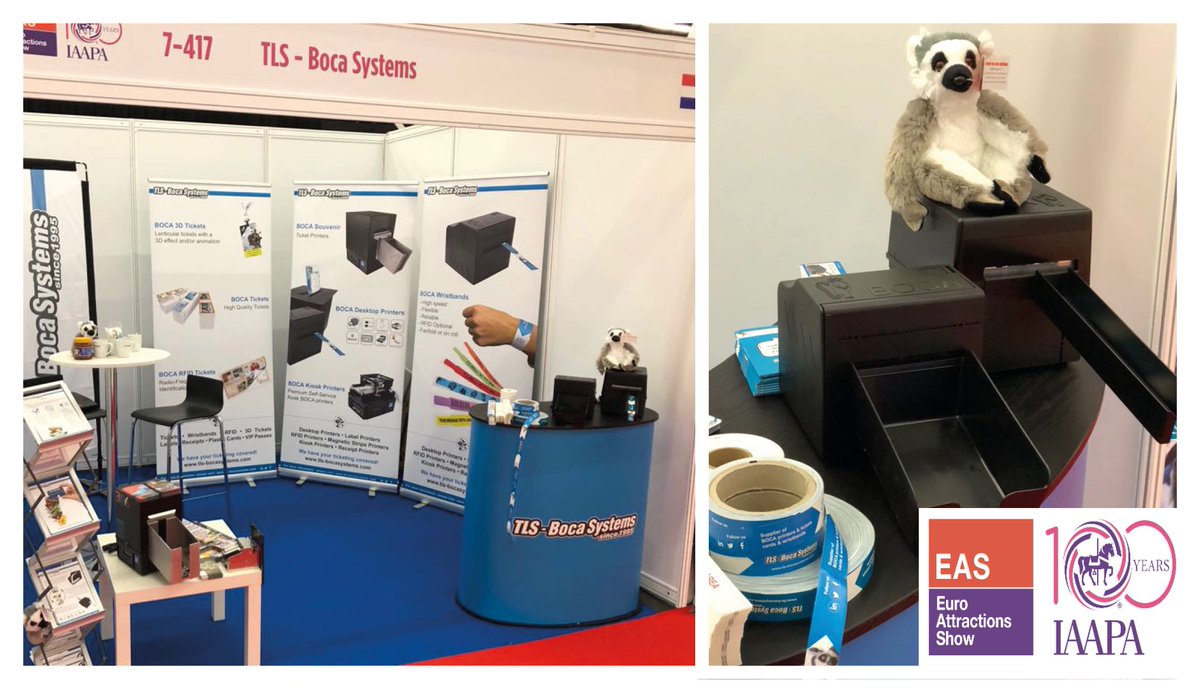 TLSBocaSystems's tweet photo. BOCA Lemurs spotted in the Amsterdam RAI. Meet us at the Euro Attraction Show #EAS #ticketing #BocaPrinters https://t.co/TJkXNupy1D