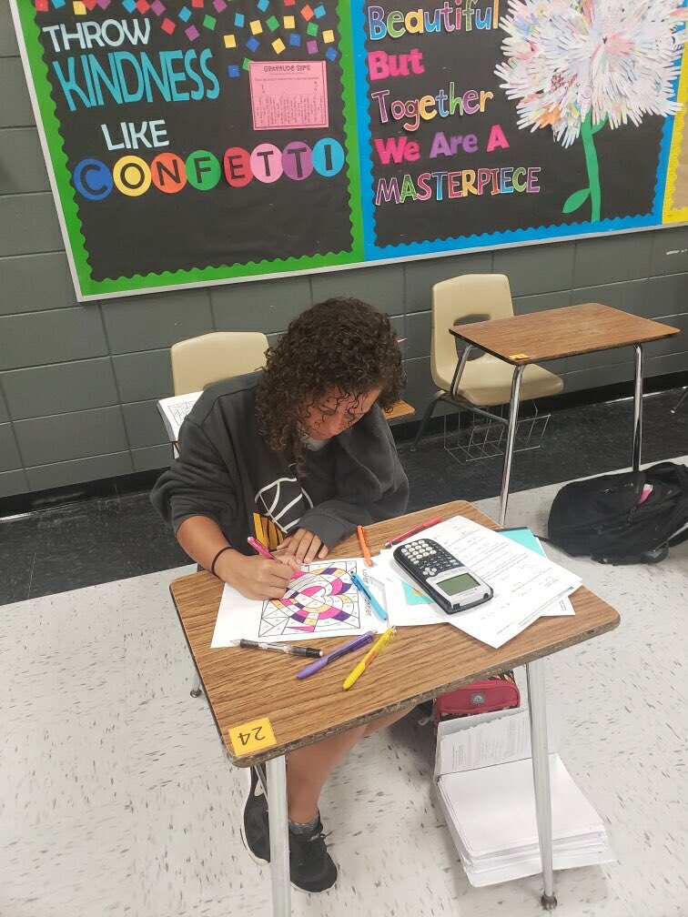 thramirez21's tweet photo. Pre-Calculus students...coloring by number is still fun!! Verifying trigonometric identities ππ¨π #precalculusrocks #LND #WeAreRH https://t.co/2rIcj46498