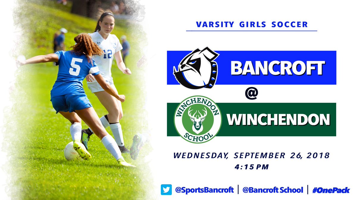 SportsBancroft's tweet photo. Girls Varsity Soccer hits the road to take on @WinchendonA! Kickoff set for 4:15pm! Bulldogs are coming off a strong performance at Homecoming over the weekend! #OnePack https://t.co/ccjOklGwEx
