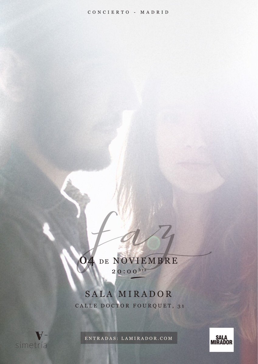 Ya puedes hacerte con tu entrada para el próximo concierto de <a href="/fazmusicatw/">fazmusicatw</a> Será el 4/11 en @CNCMirador 
¡Esta vez, que no te lo cuenten!
🎫👉 lamirador.com