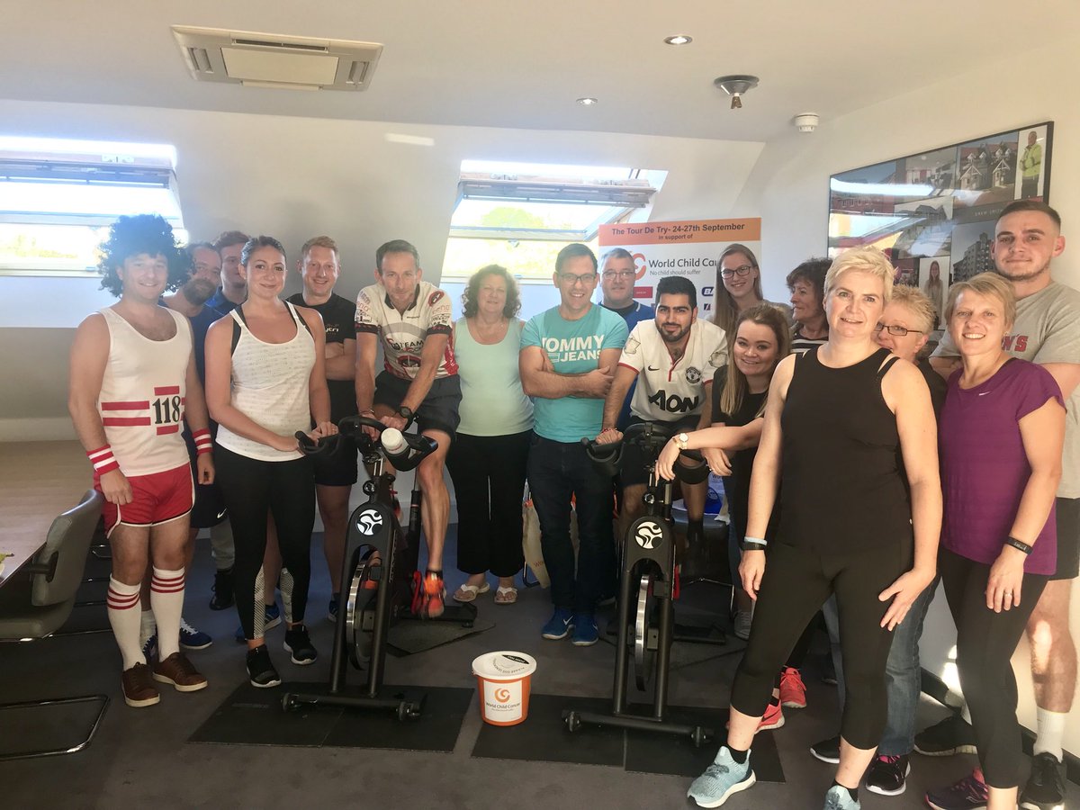 Static bike challenge done at Drew Smith a massive 308.4miles covered by over 15 participants - fantastic @gtpartnerships @WChildCancer #TourDeTry #WorldChildCancer #childcancerawarenessmonth #WorldChildCancer @stephen_teagle thanks everyone