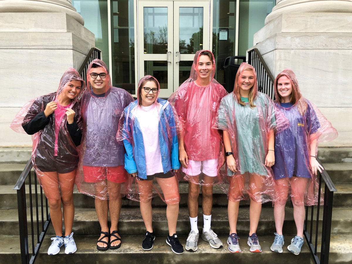uasga's tweet photo. We’re jumping into #midtermszn and staying dry with our SGA ponchos! Don’t forget that you can snag free test books anytime from the SGA office in the Ferguson Center, and while you’re at it pick up a poncho from the basket by the door! 
#StudentsServingStudents https://t.co/nZY7KuXYJk