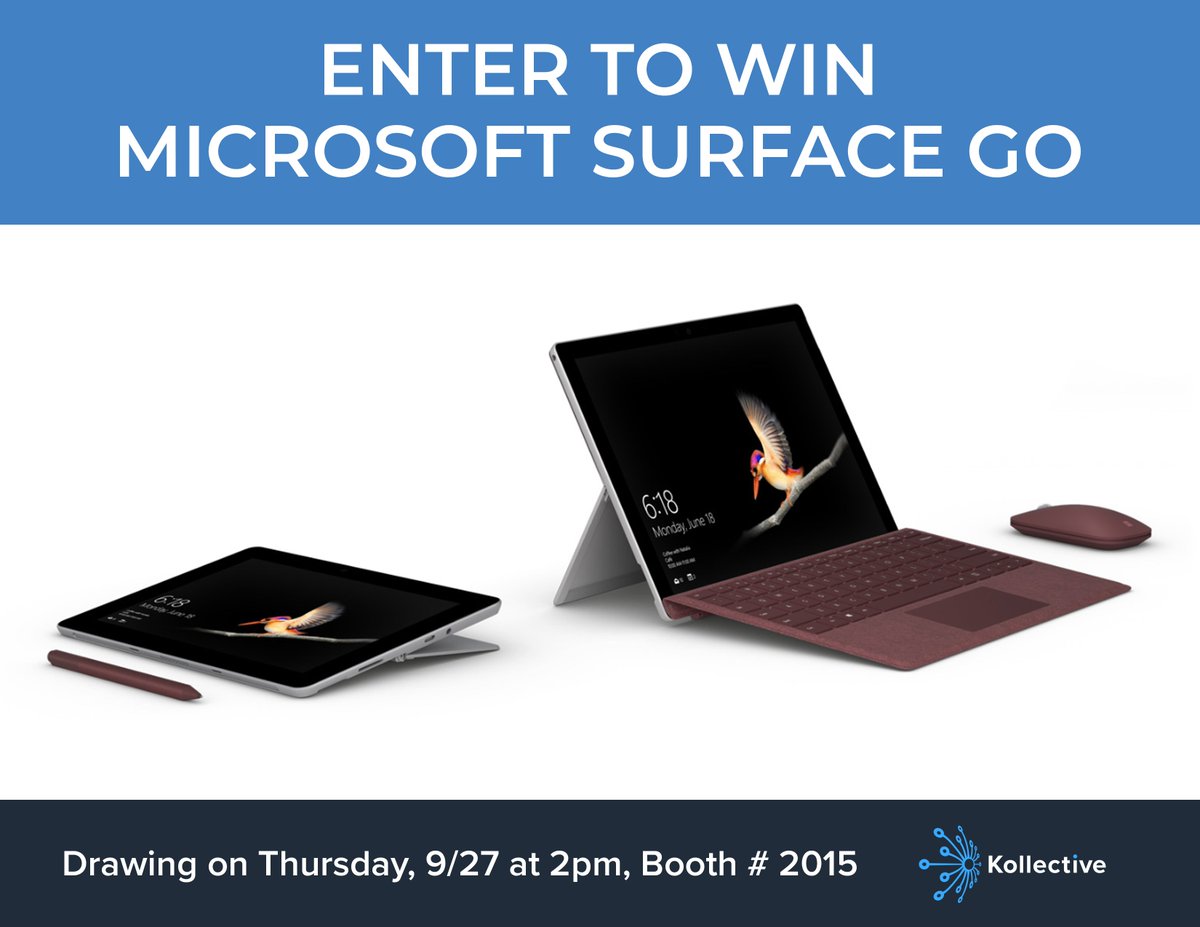kollectivetech's tweet photo. Stop by our booth at #MSIgnite for your chance to win a Surface Go! #kollectivetech https://t.co/MmXSranBT4
