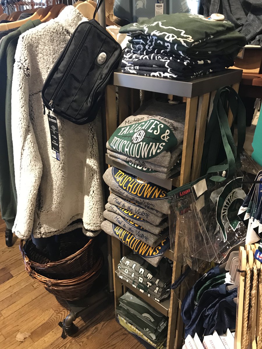 MSUGear's tweet photo. As you're π in for the game this weekend check out the General Store at @CrackerBarrel throughout Michigan. You may find the unique #MSUGear item you've been searching for! https://t.co/9hIv8eLQLi