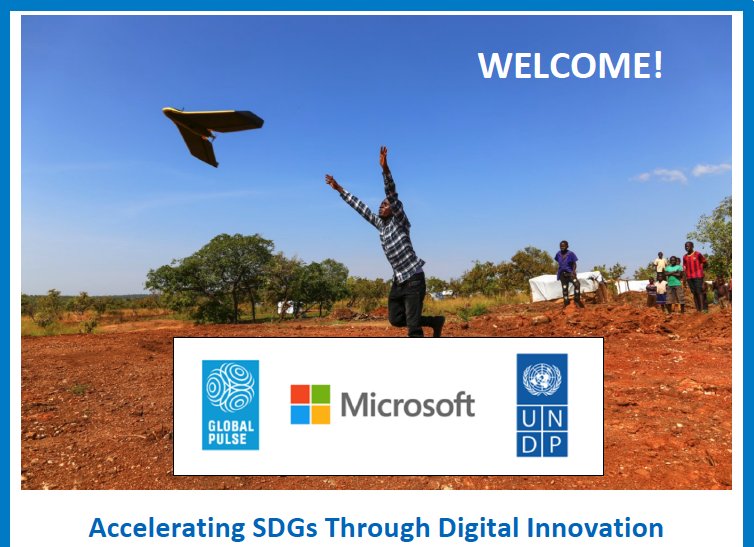 UNGlobalPulse's tweet photo. We've heard this week at #UNGA, more than ever before, how at the #UN we're harnessing #technologies for the #SDGs. Tonight, join us as we live tweet amazing #innovation projects from @UNDP, @Microsoft, @UNICEFinnovate, @ID2020 & more at our #DataPlayground!! Let's #innovate! https://t.co/3SiqaLB6vT