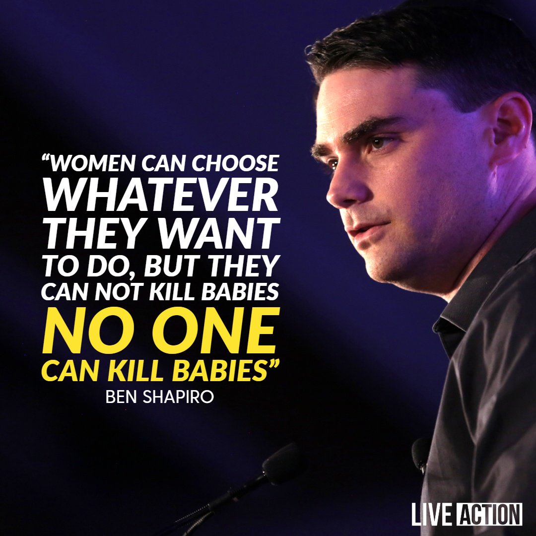LiveAction's tweet image. Thank you, @benshapiro! Our right to liberty does not give us the right to harm other human beings.