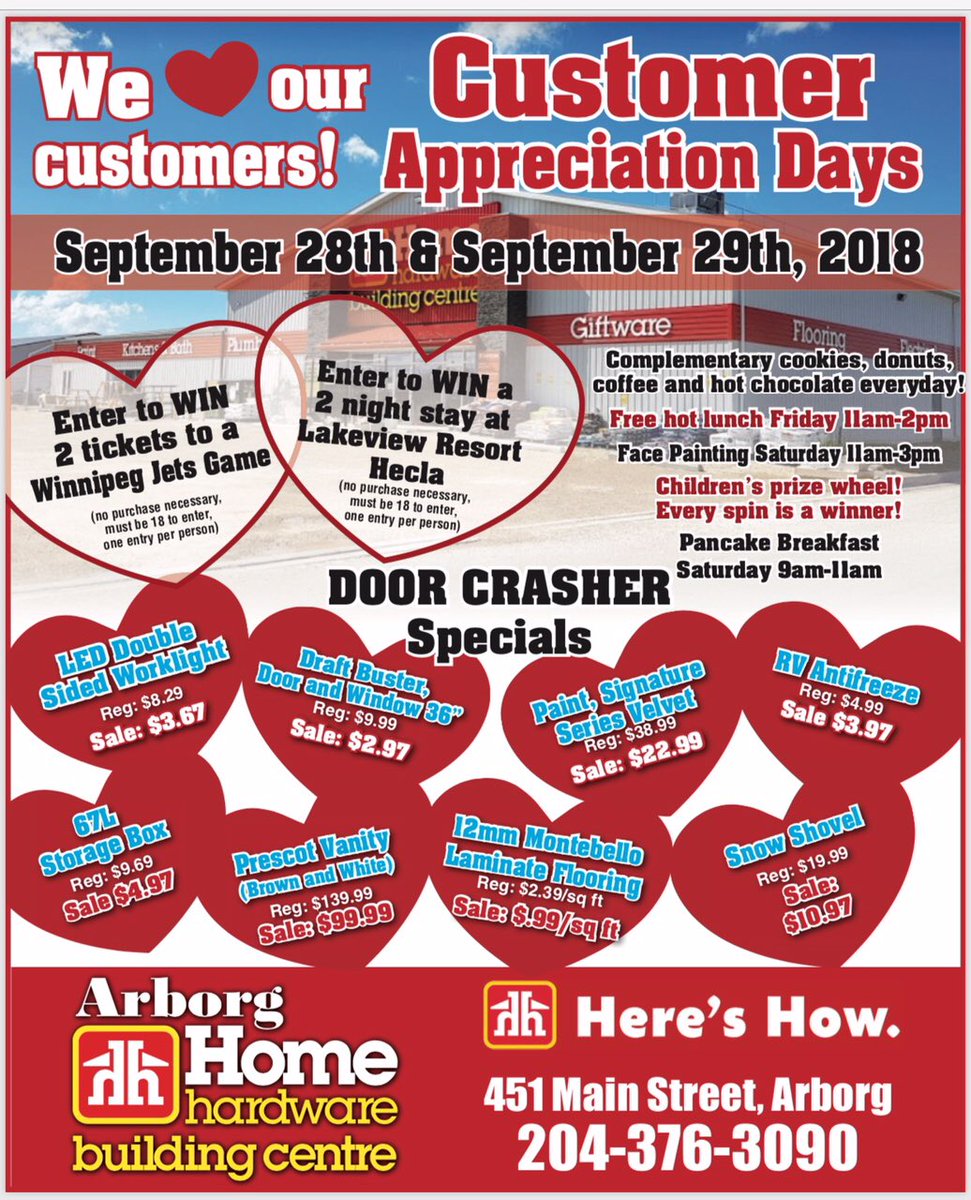 Arborg Home Hardware Arborghhbc Twitter