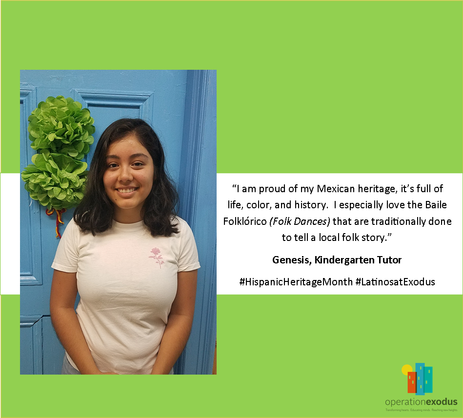 operationexodus's tweet photo. Meet Genesis, our kindergarten tutor, who shares with us what she loves about her heritage.
#Hispanicheritagemonth #LatinosatExodus #Tutorstories https://t.co/tQDmJmlNLW